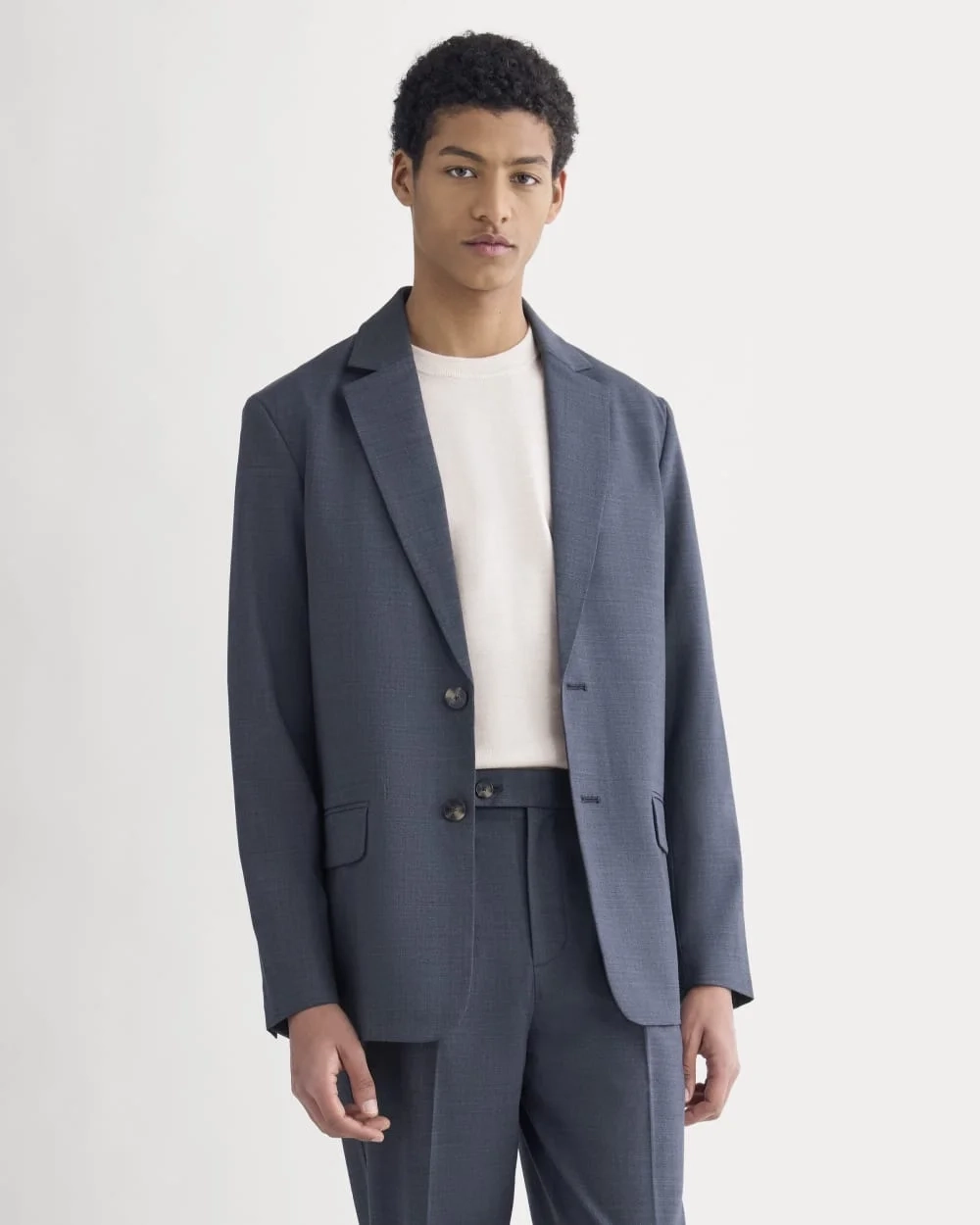 Tropical Wool Blazer | Heathered Navy (2)