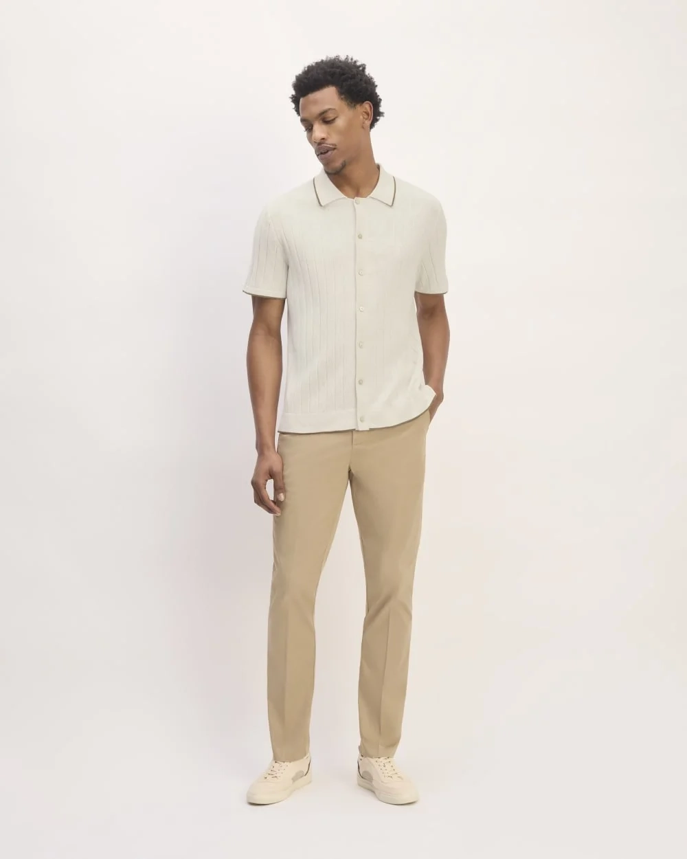 The No-Sweat Button-Down Polo | Heathered Canvas (3)