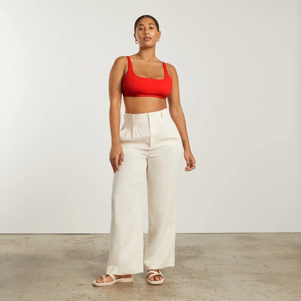 The Square-Neck Bikini Top | Bright Red (5)