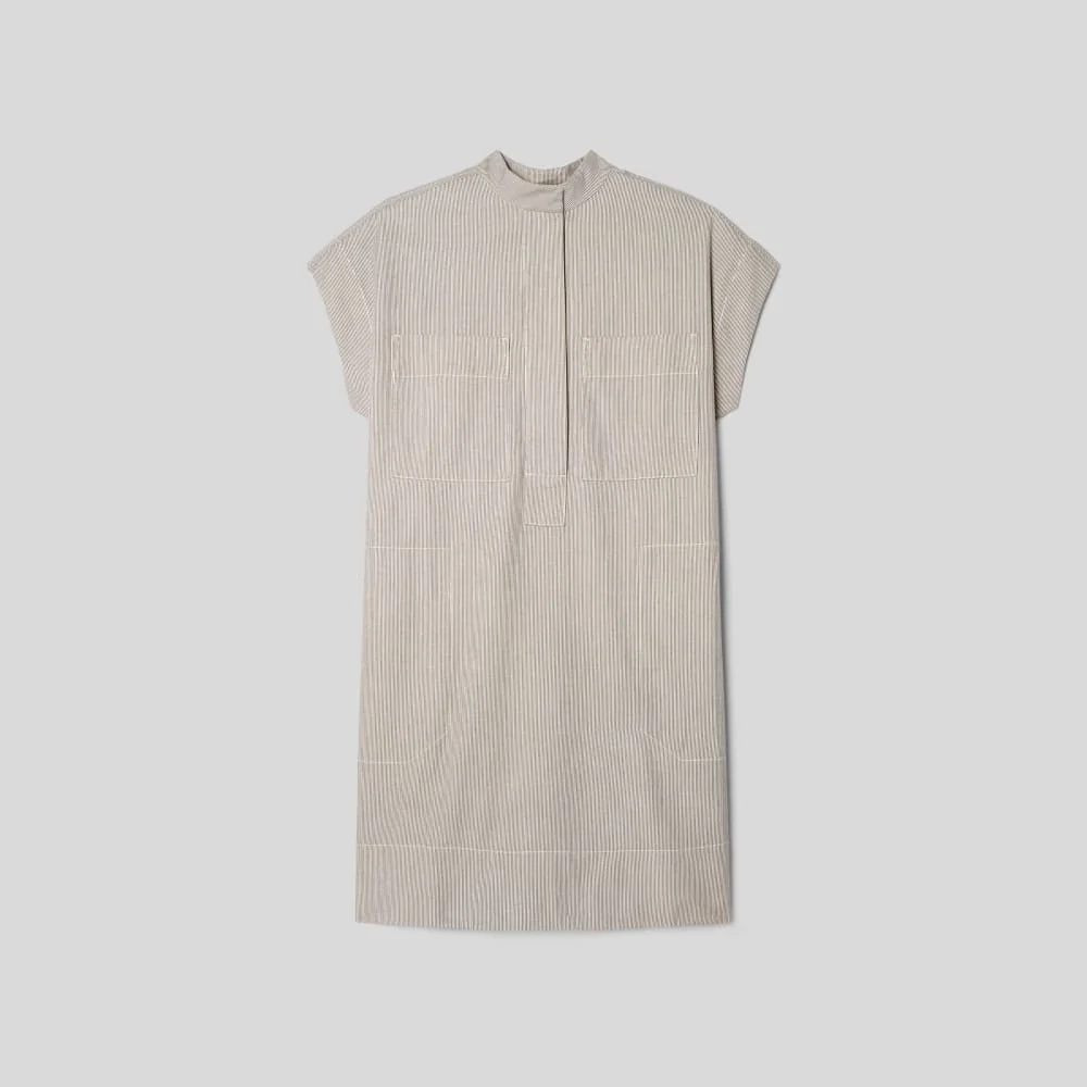 The Easy Workwear Dress | Canvas Tan / Navy (3)