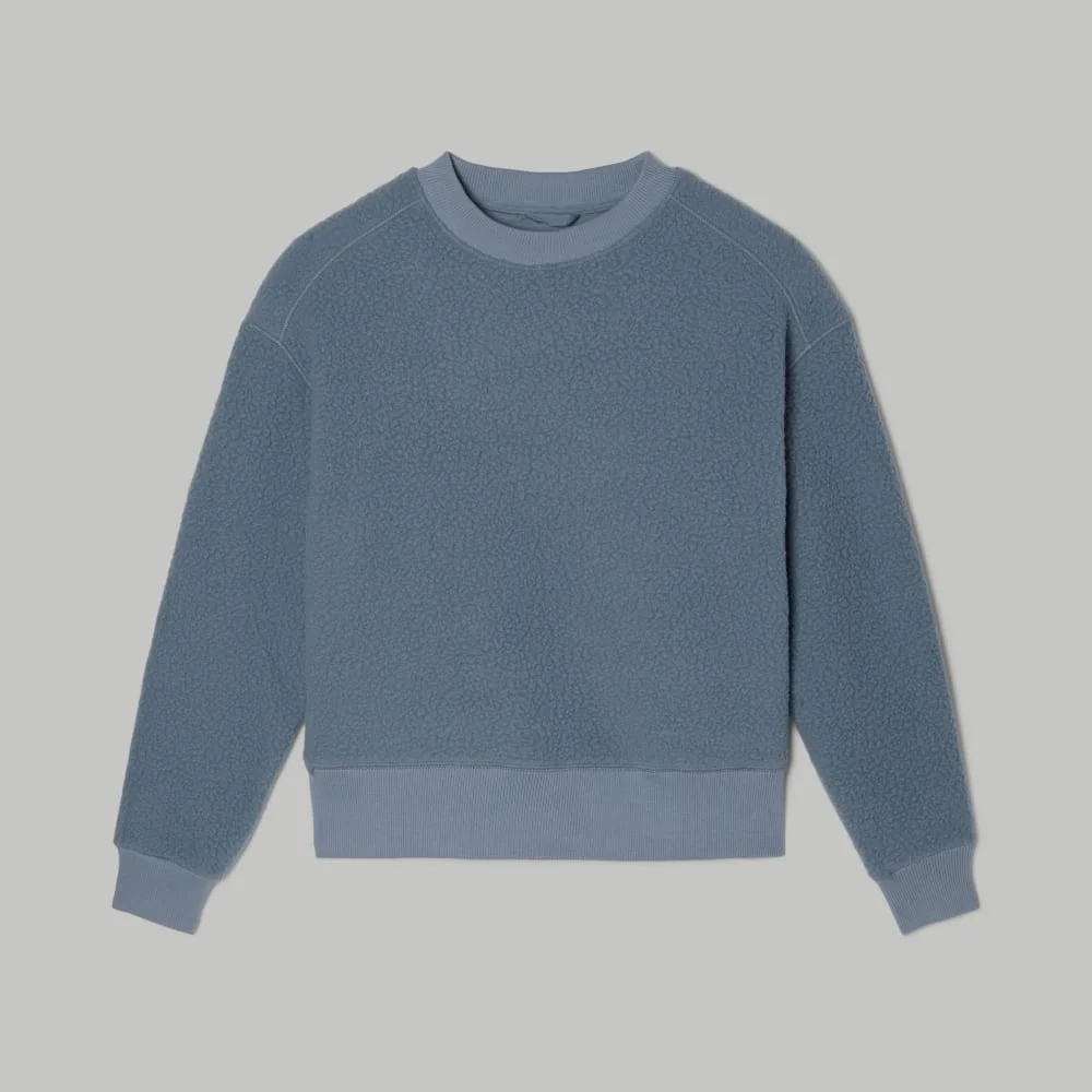 The ReNew Teddy Oversized Crew | Faded Blue (2)