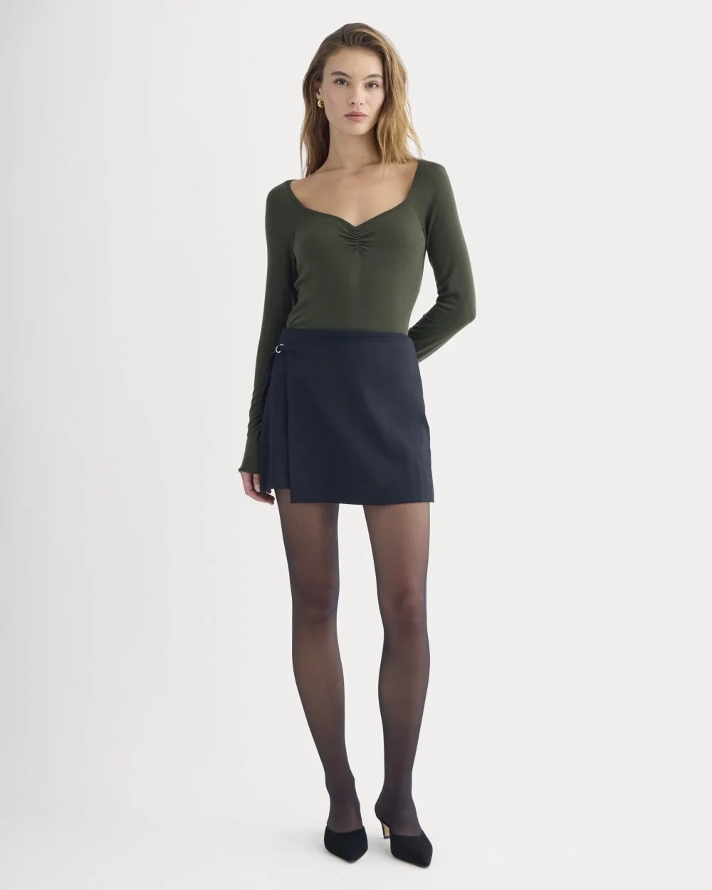 Sweetheart-Neck Top in Butterluxe | Dark Green (4)