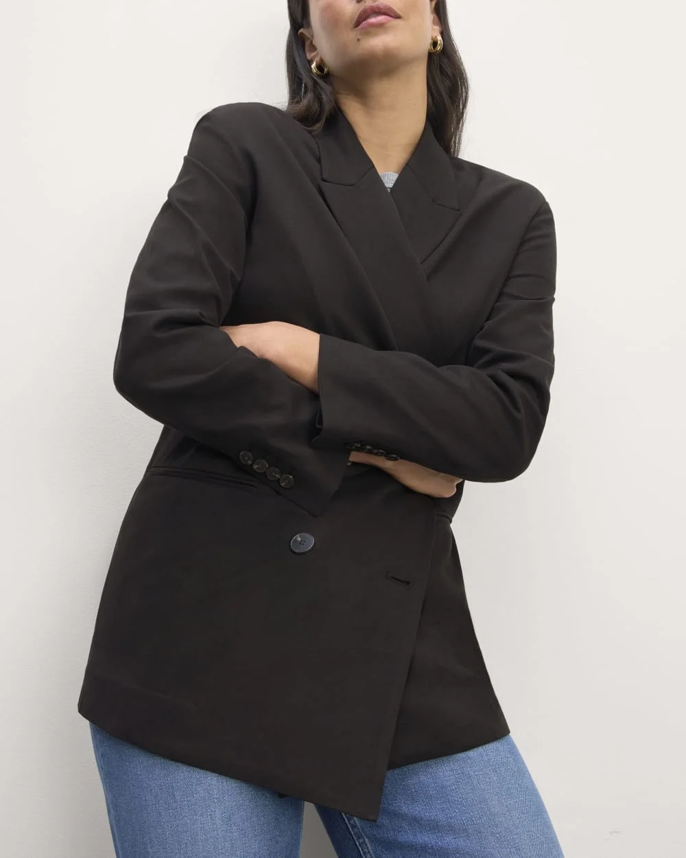 The Double-Breasted Blazer in Buttersmooth | Black (3)