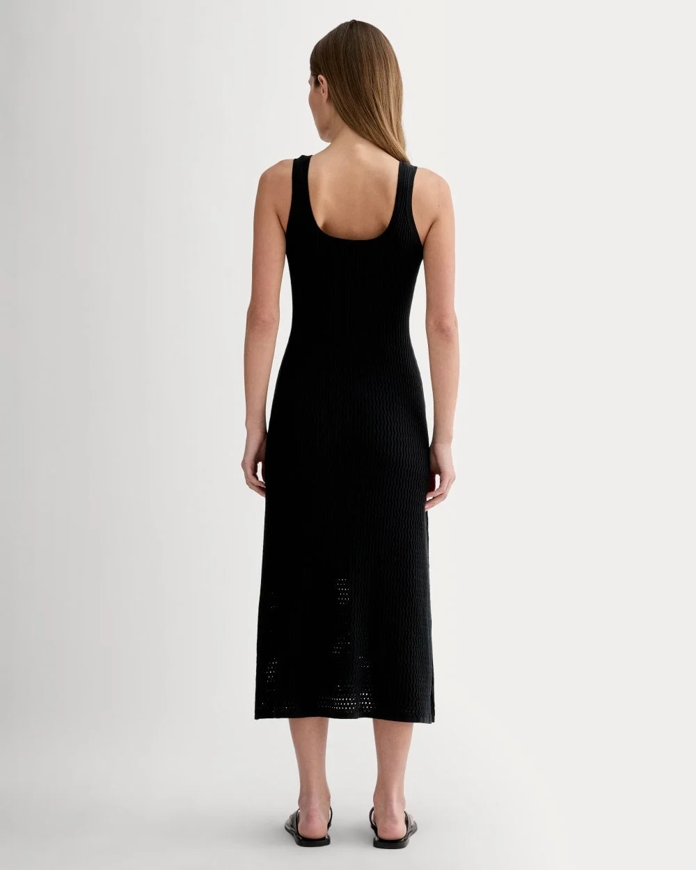 The Crochet Knit Tank Dress | Black (2)
