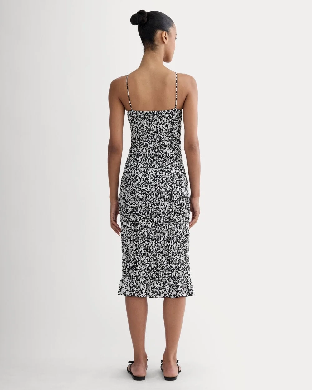 The Smocked Column Dress | Bone / Black Floral (3)