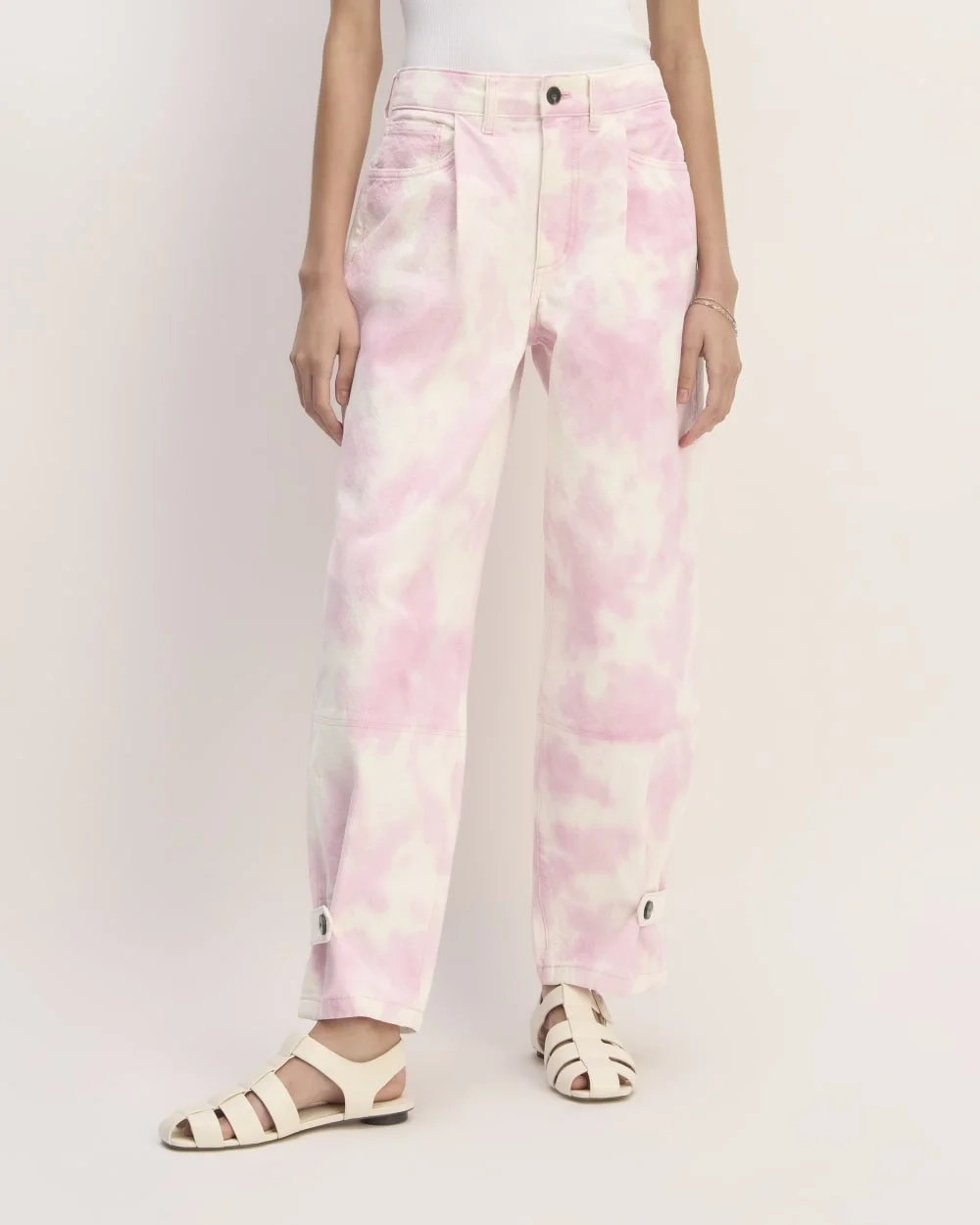 The Everlane x Marques' Almeida Canvas Oversized Barrel Pant | Pink Tie-Dye (3)