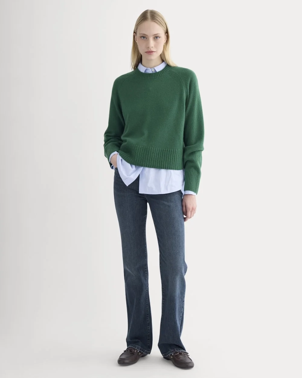 The Boxy Crew in Cashmere | Hunter Green (2)