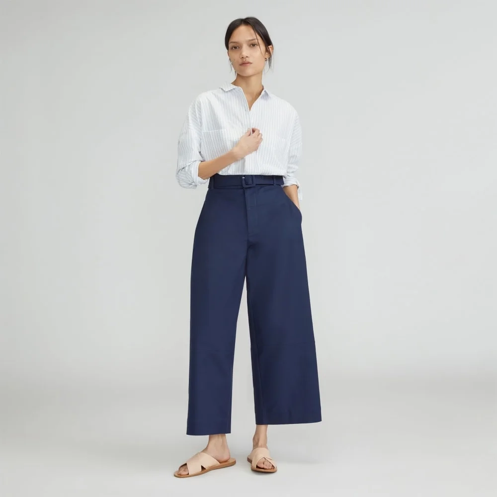 The Boxy Oxford | White / Periwinkle Mini Stripe (3)
