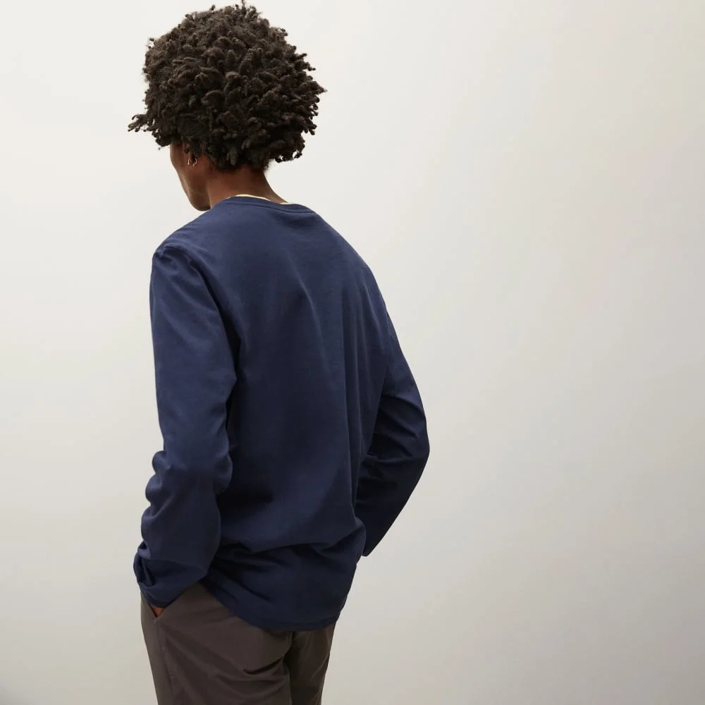 The Organic Cotton Long-Sleeve Pocket Tee | Deep Navy (3)