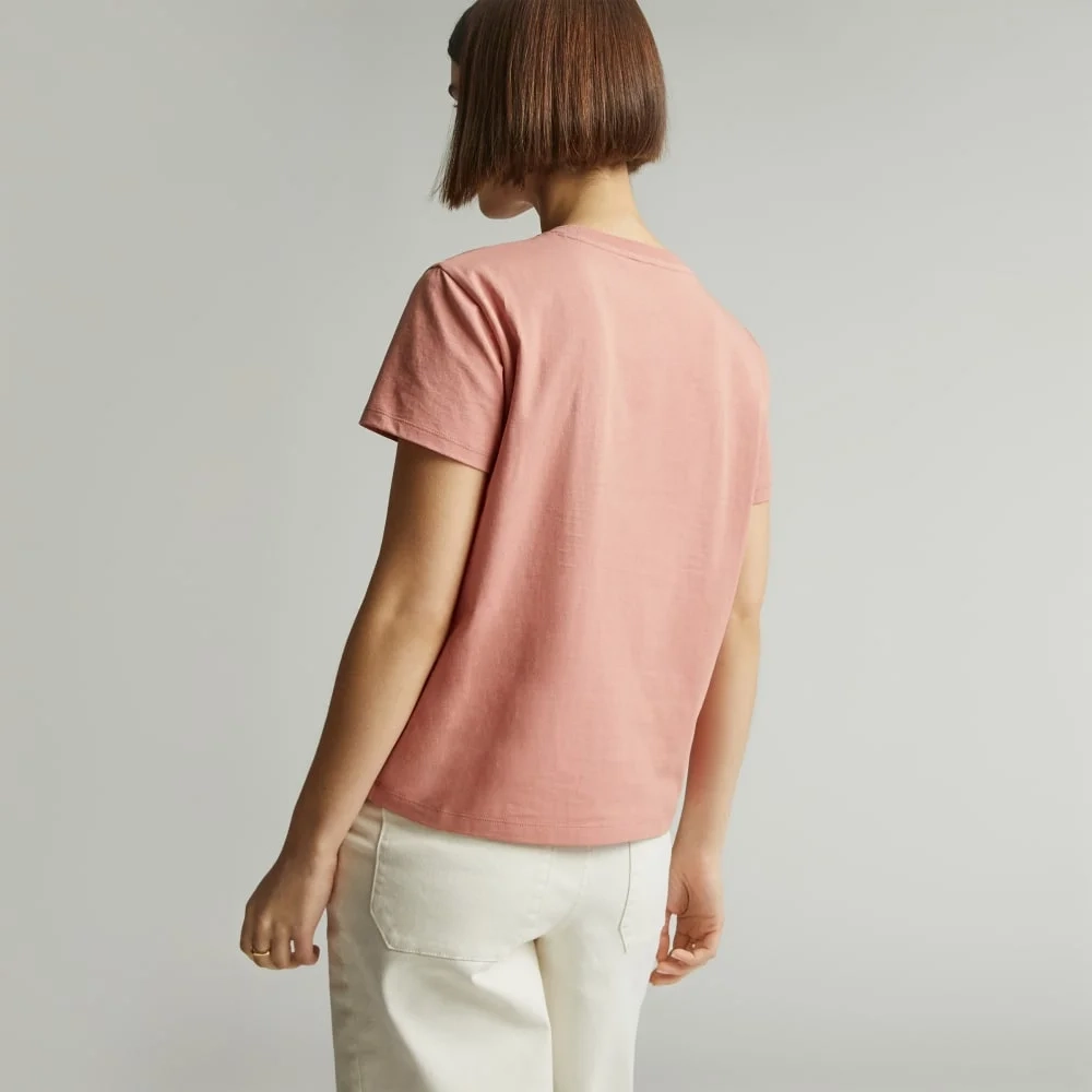 The Box-Cut Tee in Essential Cotton | Light Rose | No Pocket (5)