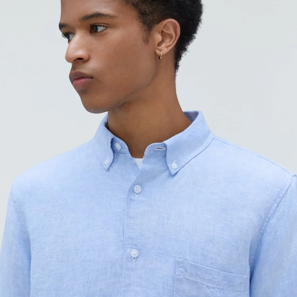 The Classic Shirt in Linen | Light Blue (3)