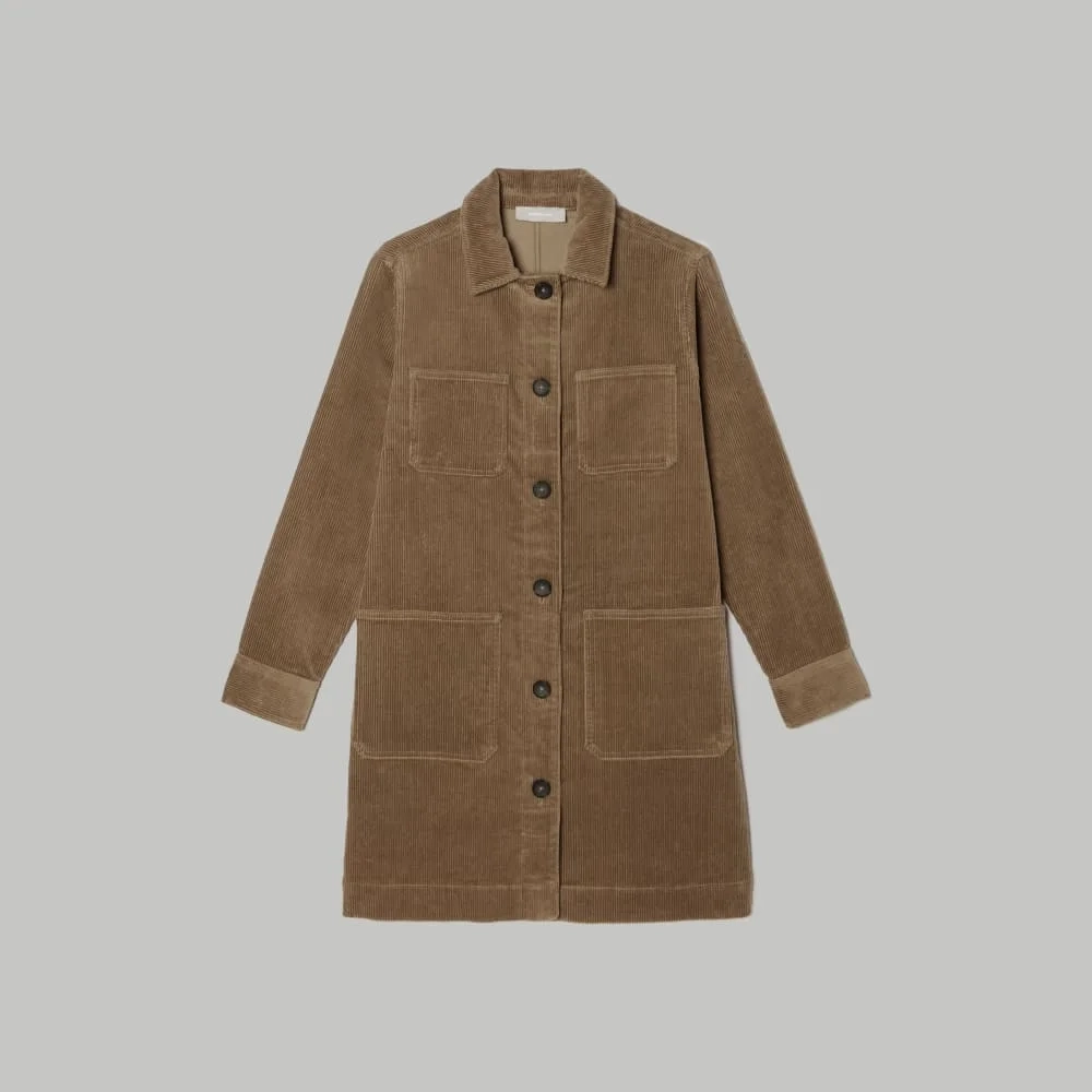 The Corduroy Long Shirt Jacket | Toasted Coconut (4)