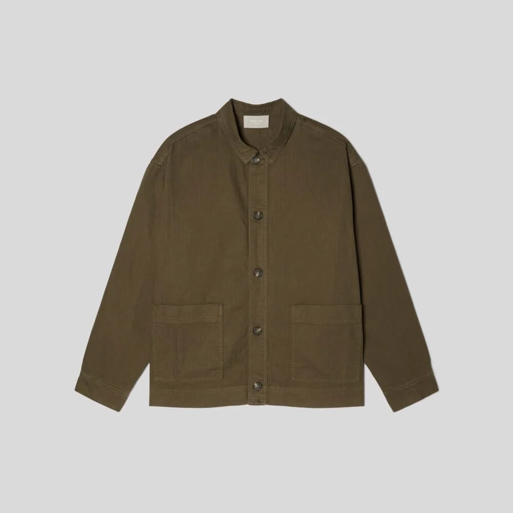 The Organic Cotton Herringbone Utility Jacket | Beech (3)