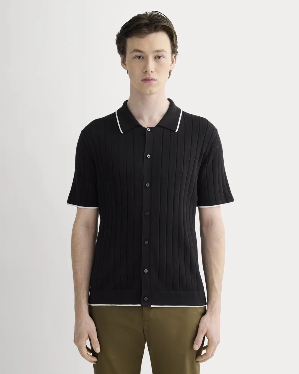The No-Sweat Button-Down Polo |  Black