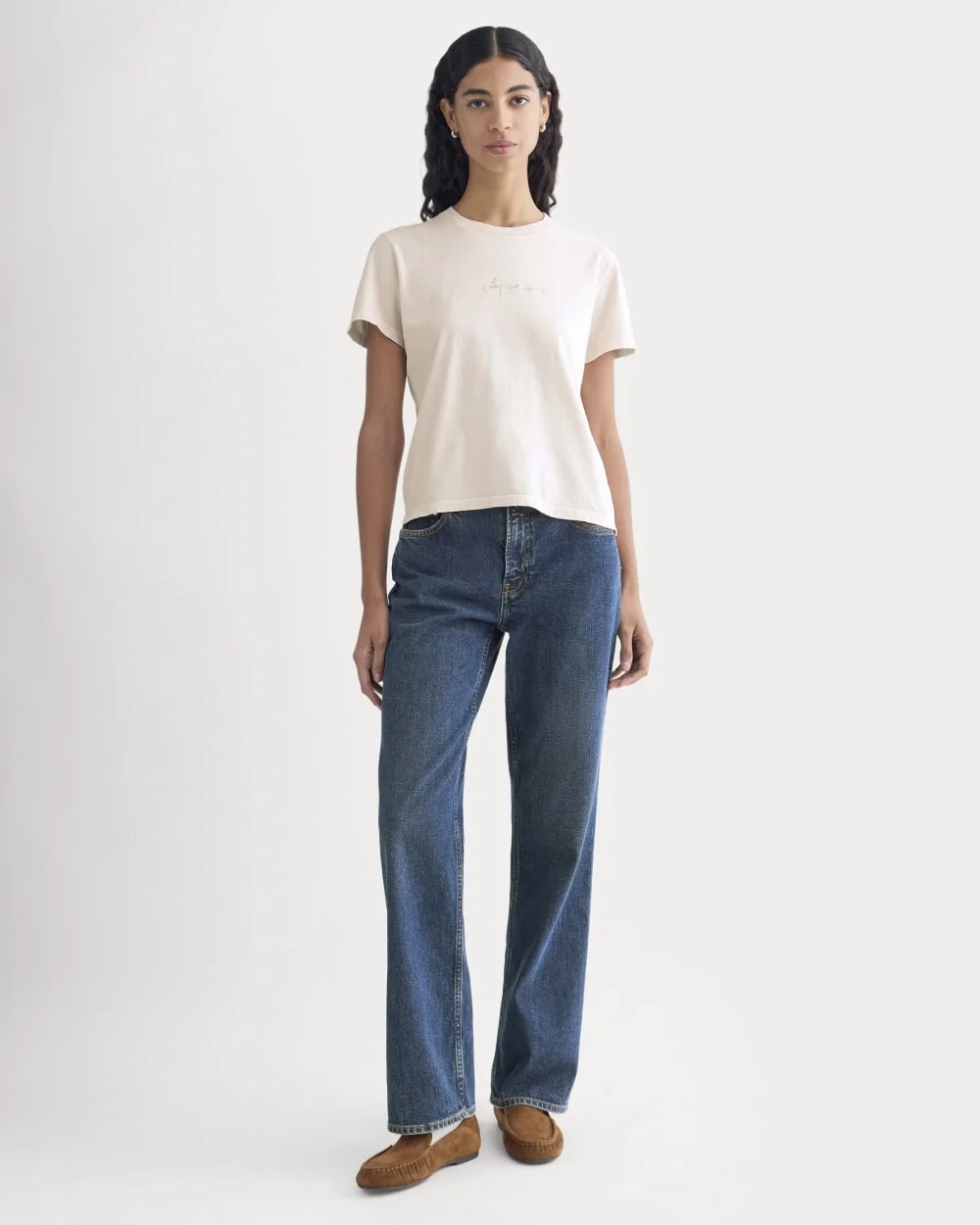 Everlane x The Laufey Foundation Box-Cut Tee | Pale Peony (3)