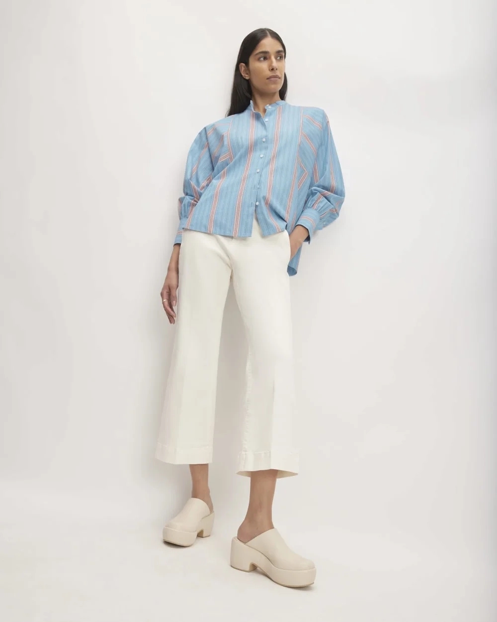 The Oversized Raglan Shirt | Parisian Blue / Black / Rusted Red / Bone (2)