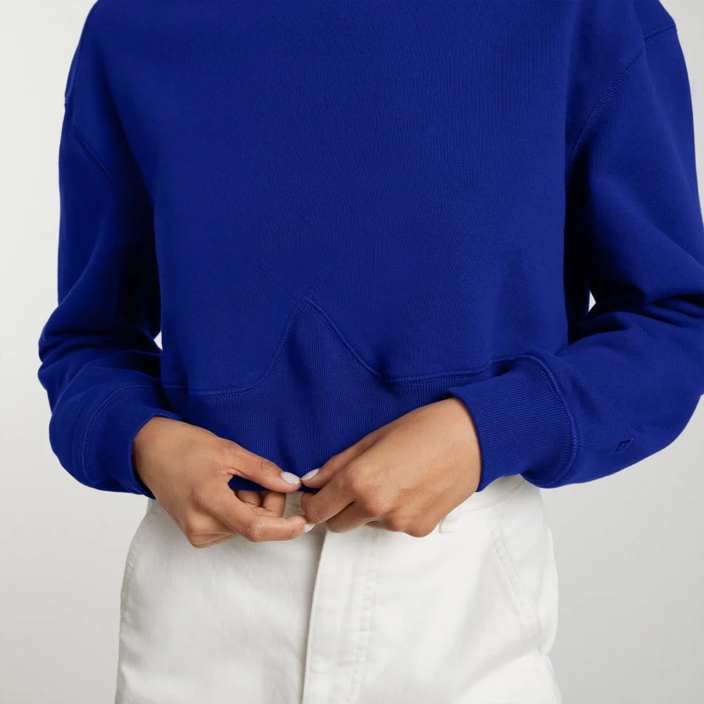The Organic Cotton Cropped Crew | Cobalt (3)