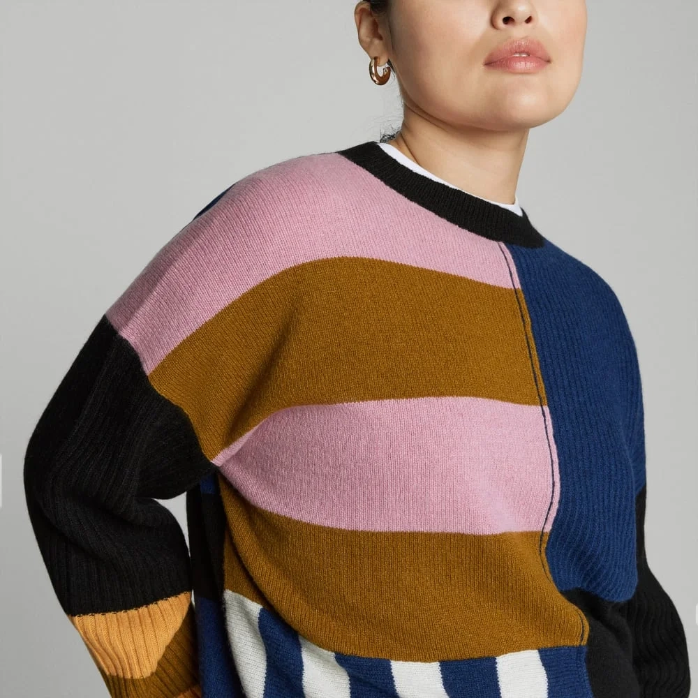 The Cashmere Patchwork Sweater | Multi Stripe (2)