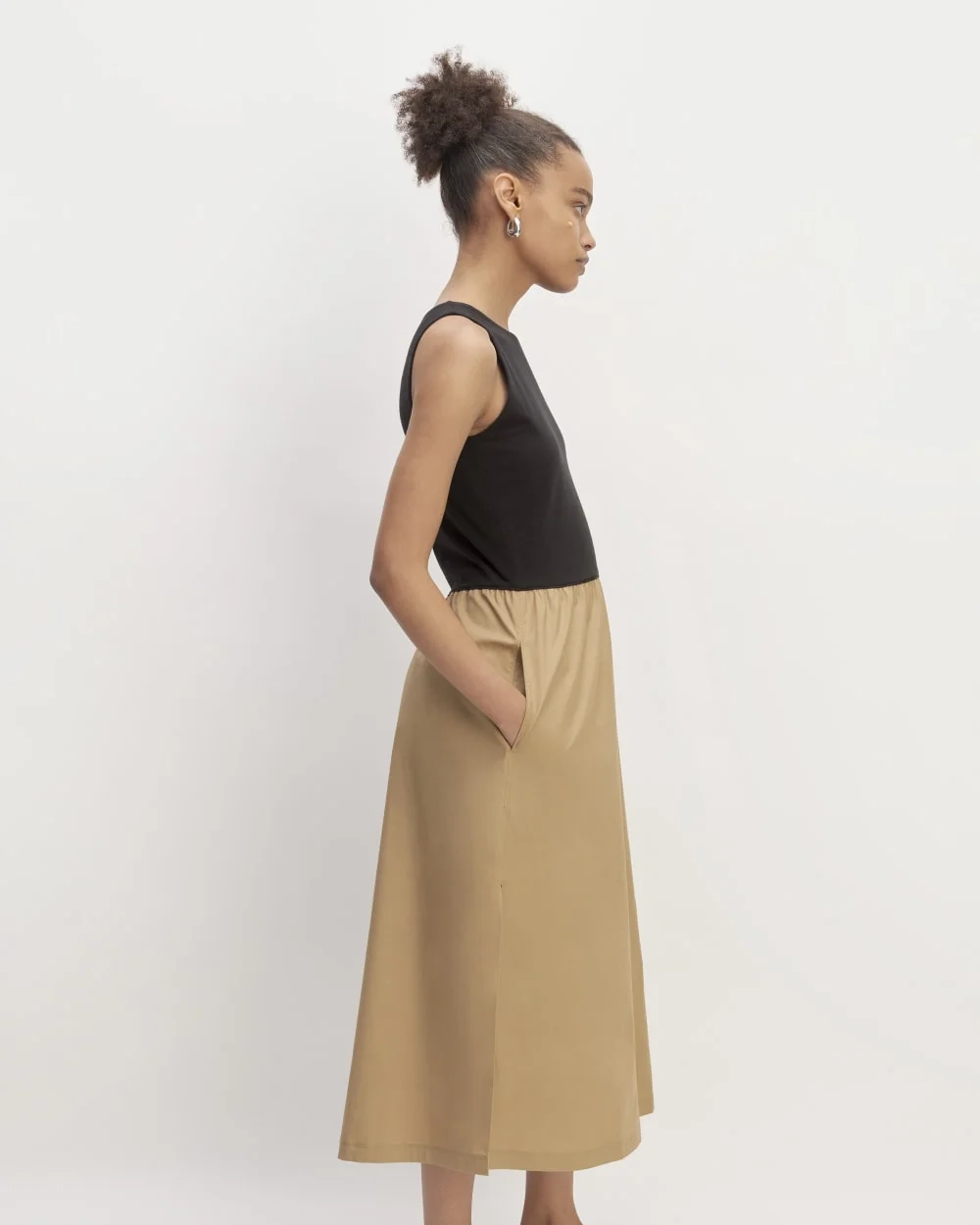 The Supima® High-Neck Riviera Dress | Black / Tiger's Eye (3)