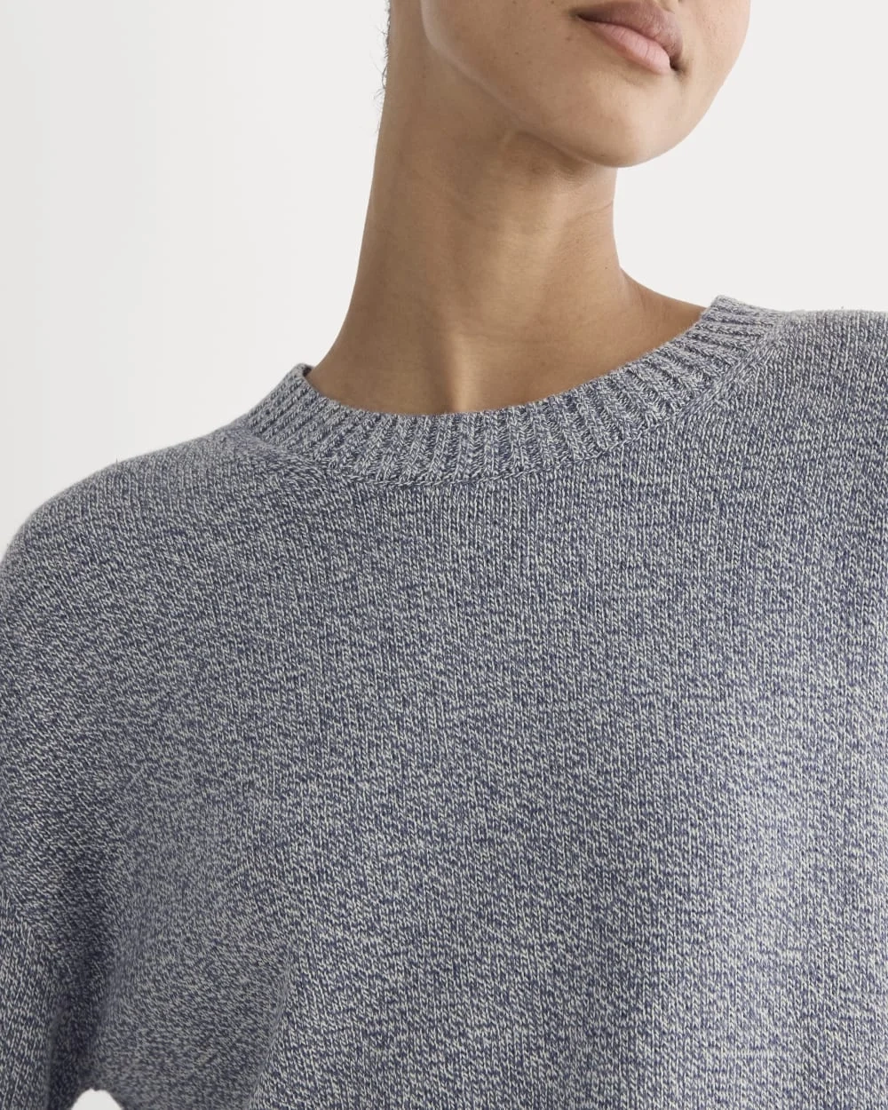 The Boxy Sweater in Everyday Cotton | Blue Indigo/Canvas Twist (3)