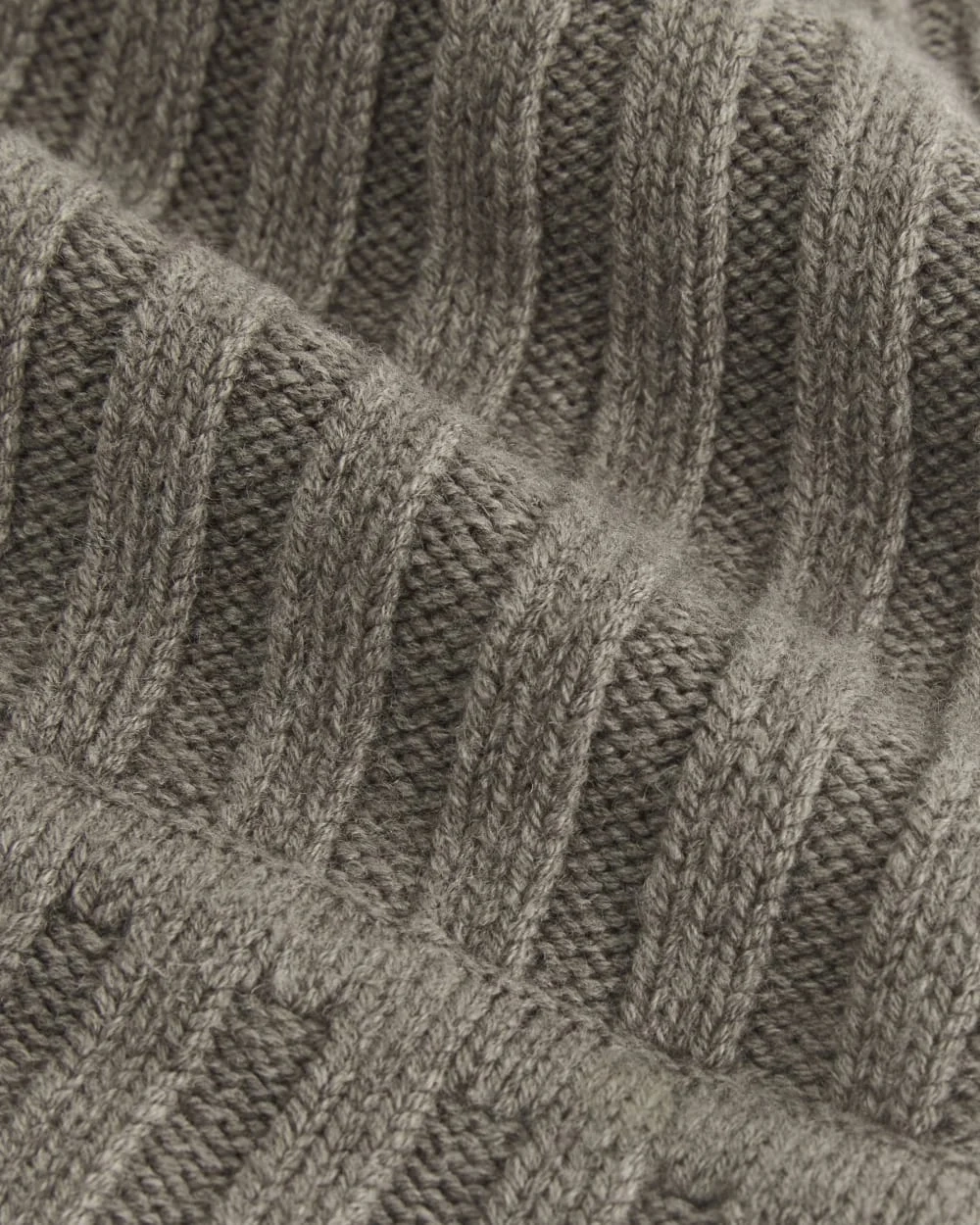Chunky Ribbed Beanie | Taupe Melange (2)