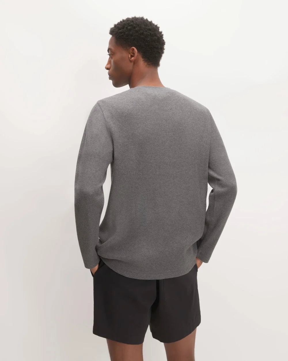 The Waffle Long-Sleeve Crew | Heathered Charcoal (3)