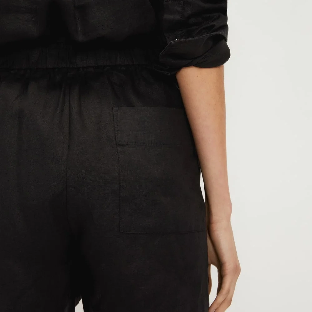 The Linen Boxer Short | Black (3)
