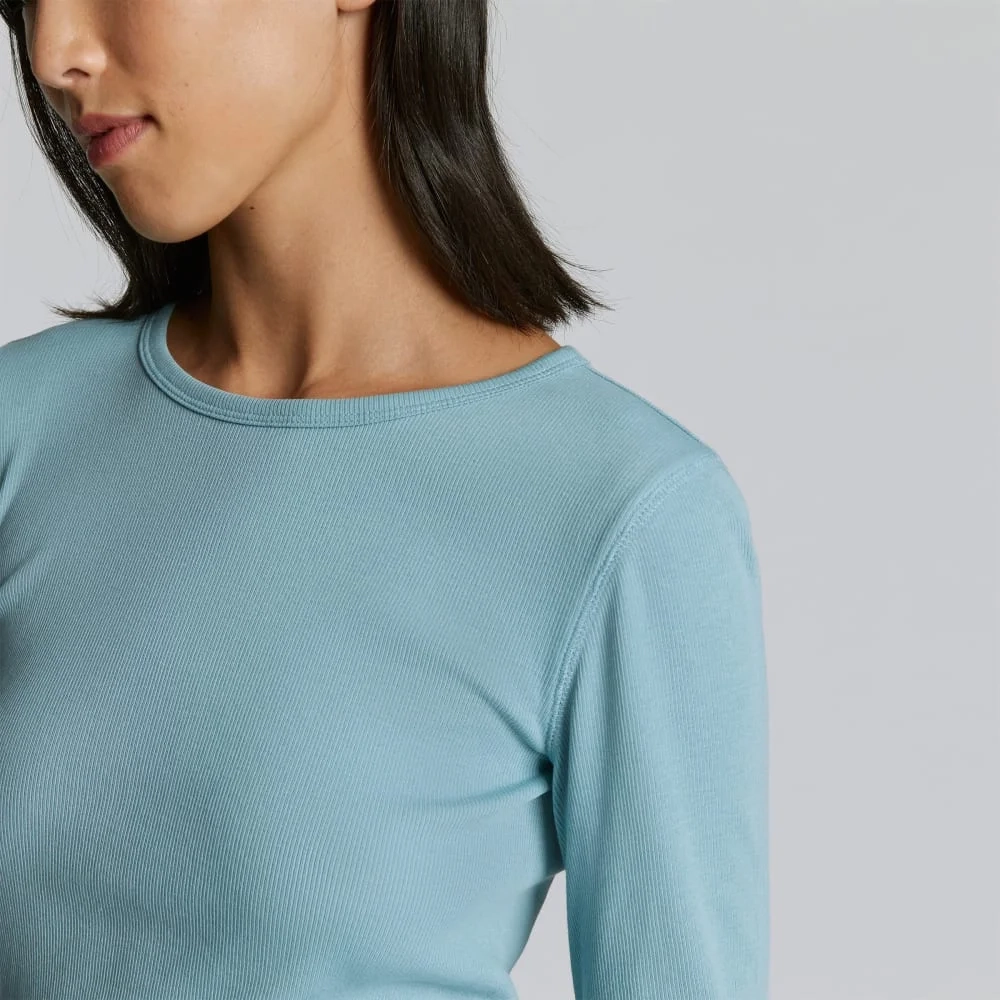 The Luxe Rib Long-Sleeve Crew | Blue Shadow (2)