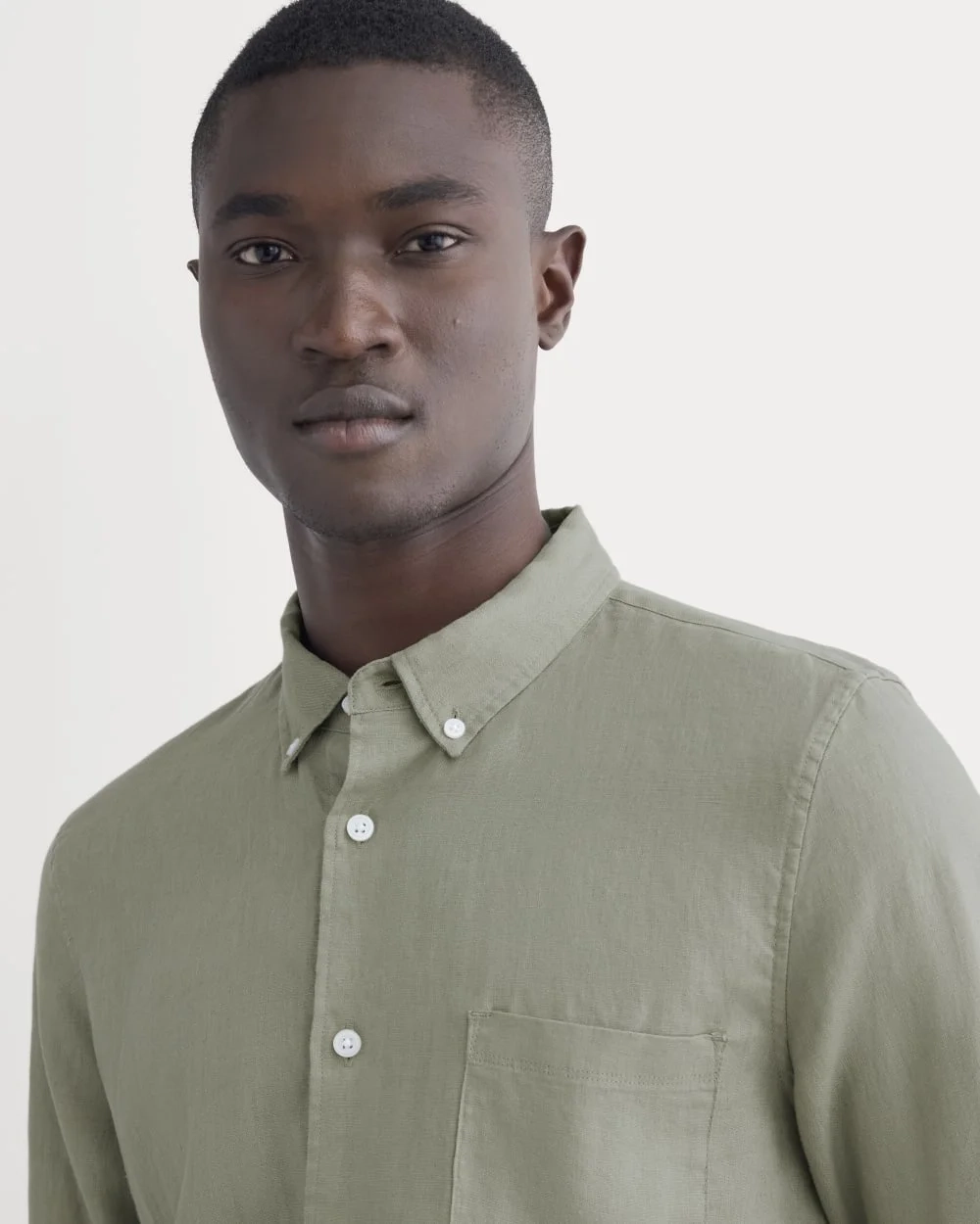 The Classic Shirt in Linen | Sage Green (2)