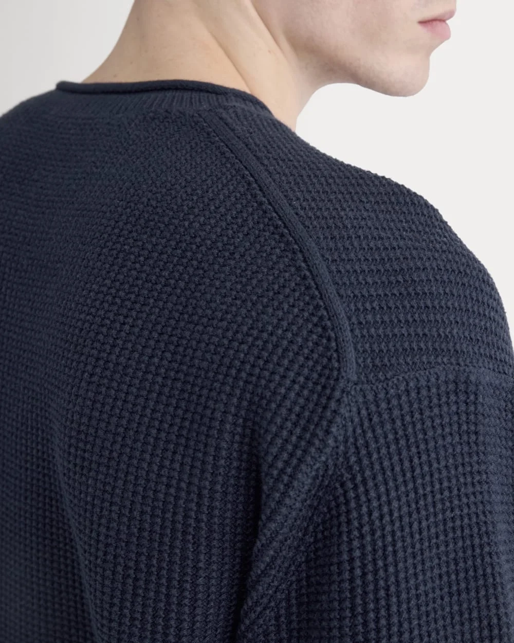 Waffle Rollneck Crew in Everyday Cotton | Navy (3)