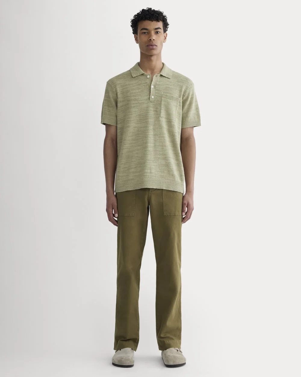 The Cotton Linen Polo | Eucalyptus (3)