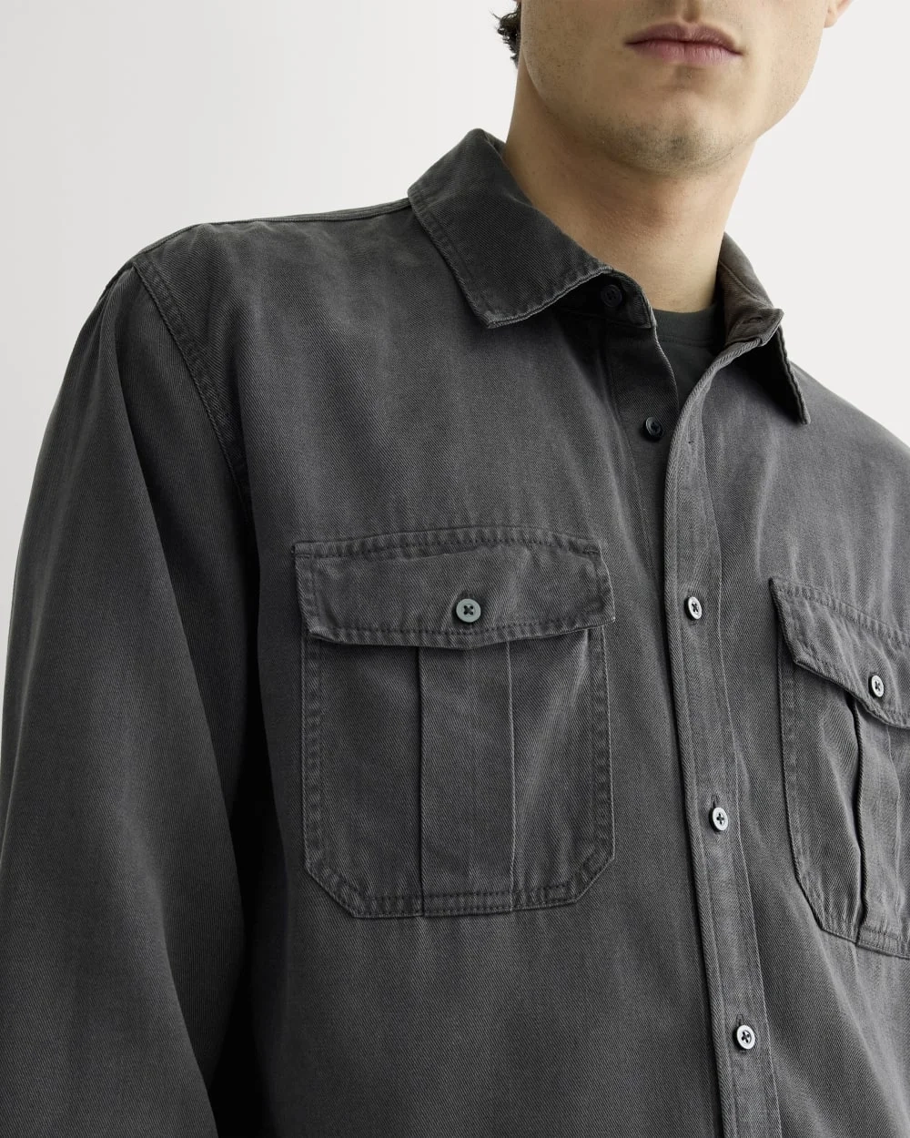 The Utility Shirt Jacket in Buttersoft | Graphite (2)