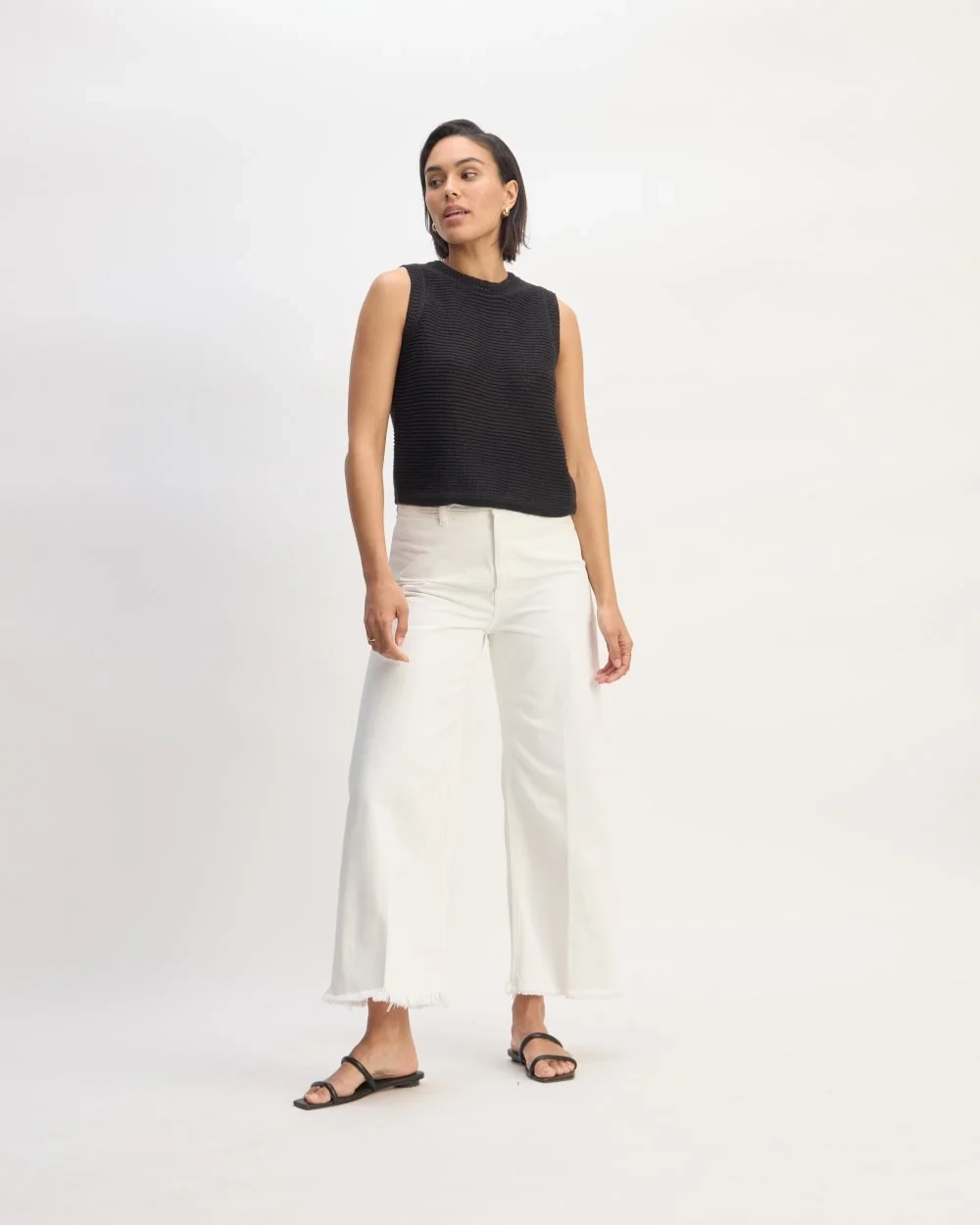 The Organic Cotton Open-Stitch Tank | Black (3)