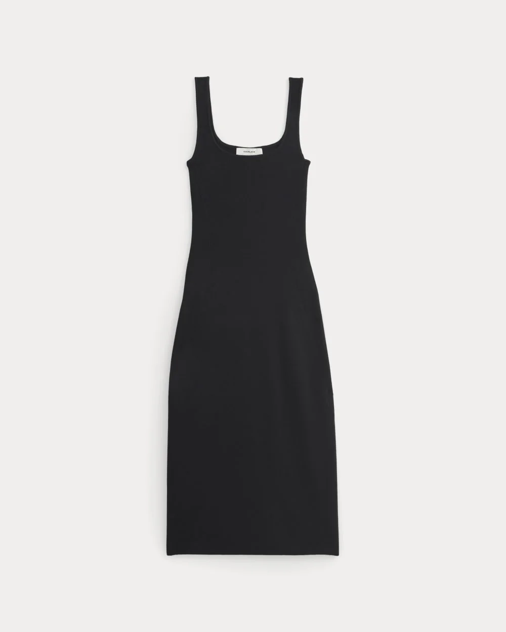 Knit Square-Neck Midi Dress | Black (2)