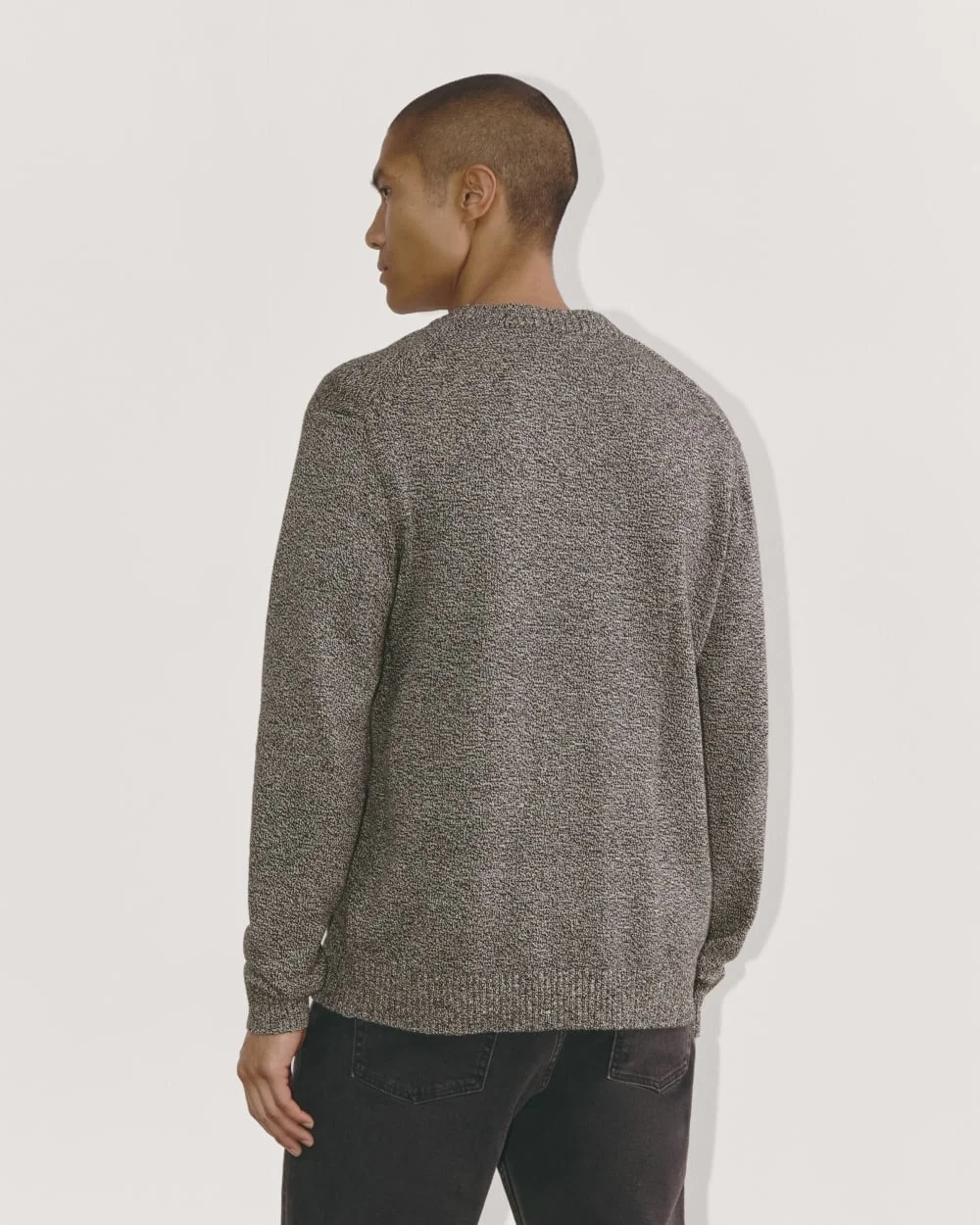 The Classic Sweater in Everyday Cotton | Canvas / Black Twist (3)