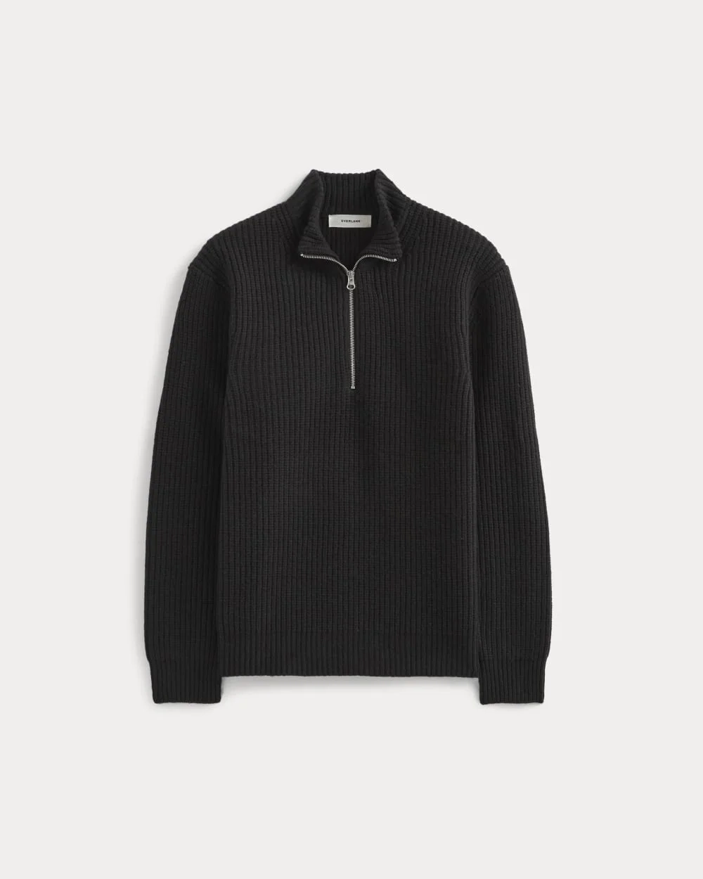 The Felted Merino Half-Zip Sweater | Black (3)