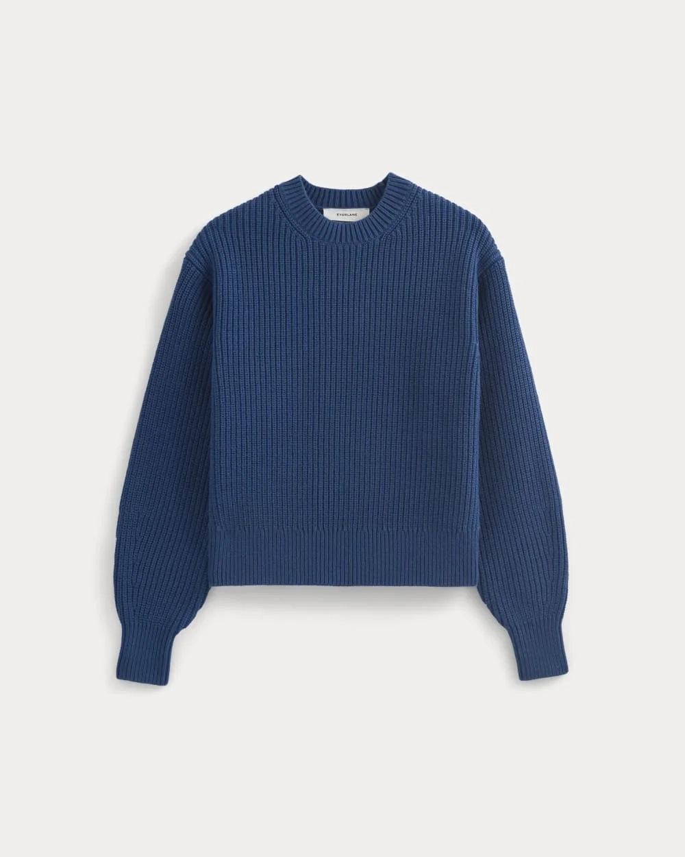 Cropped Ribbed Crew in Everyday Cotton | Estate Blue (3)