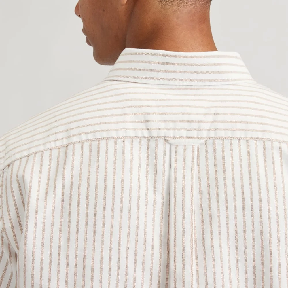 The Organic Short Sleeve Oxford Shirt | Sahara / Off-White (3)