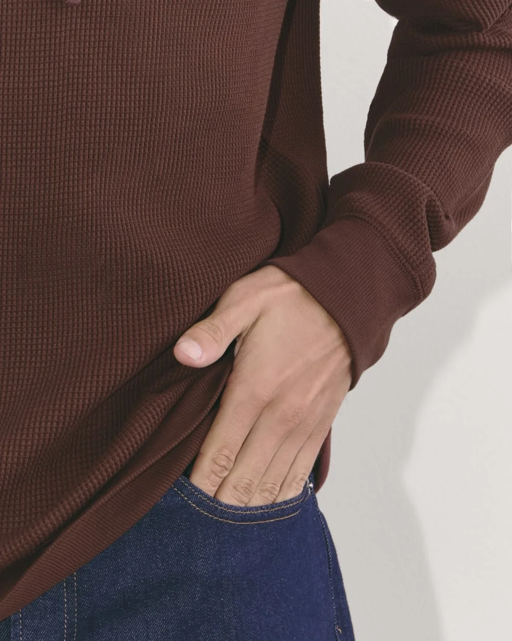 The Waffle-Knit Hoodie | Dark Mahogany (2)