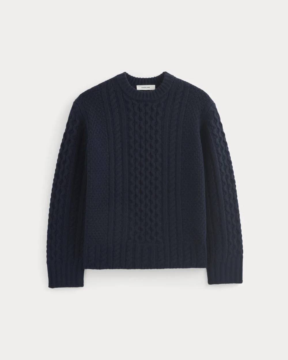 Cable Sweater in Luxe Merino | Navy (5)