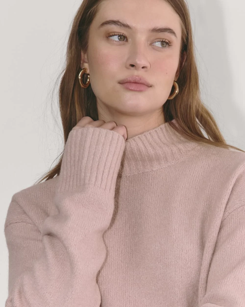 The Mockneck Sweater in Plush Cotton | Dusty Rose (3)