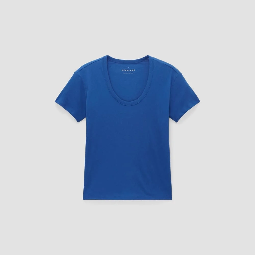 The Air Scoop-Neck Tee | Mazarine Blue (2)