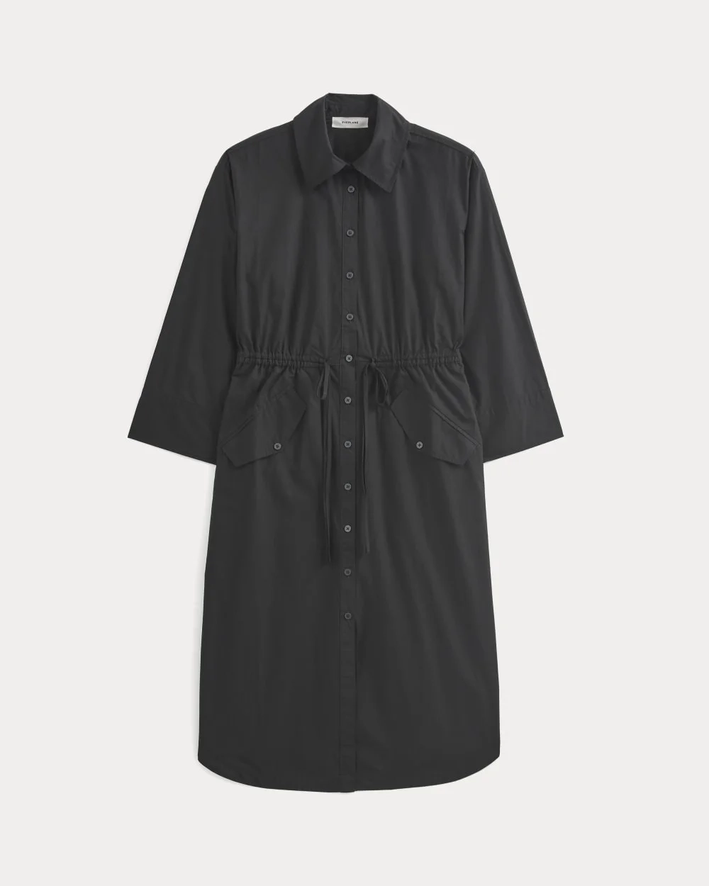 The Drawcord Shirtdress in Ultrasoft Cotton | Black (3)