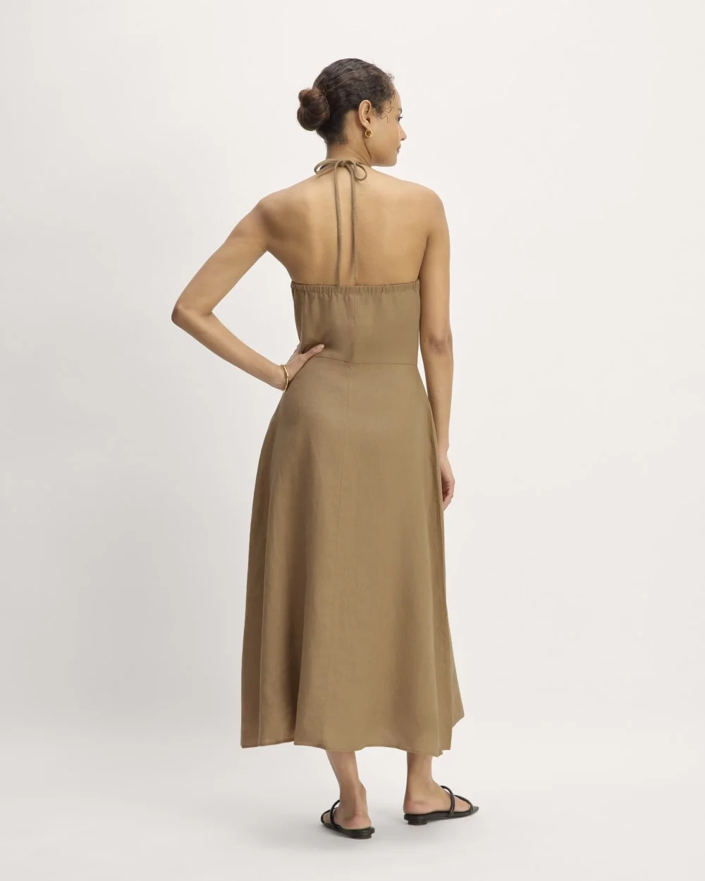 The Linen Halter-Neck Dress | Tiger's Eye (3)