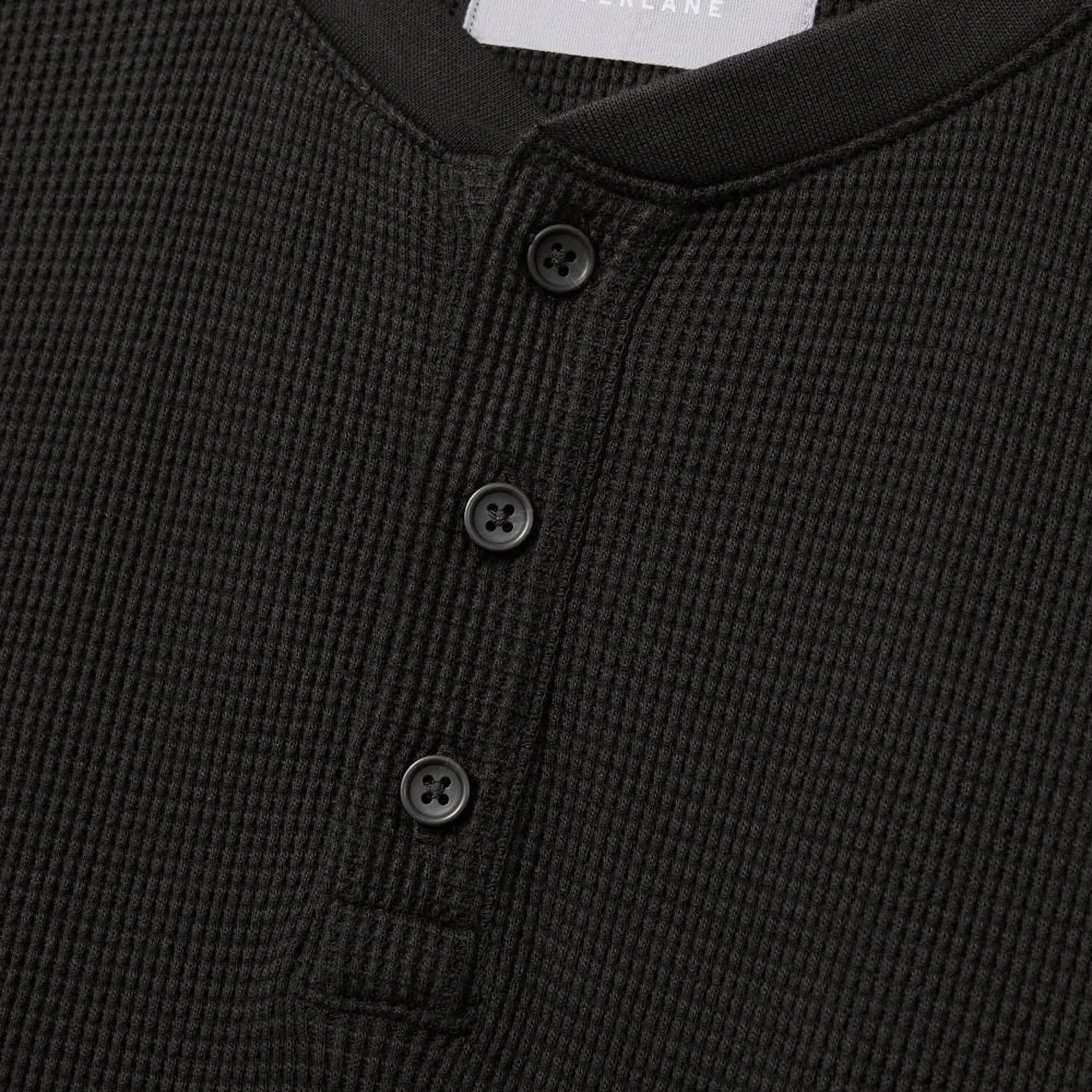 The Waffle Long-Sleeve Henley Tee | Black (4)