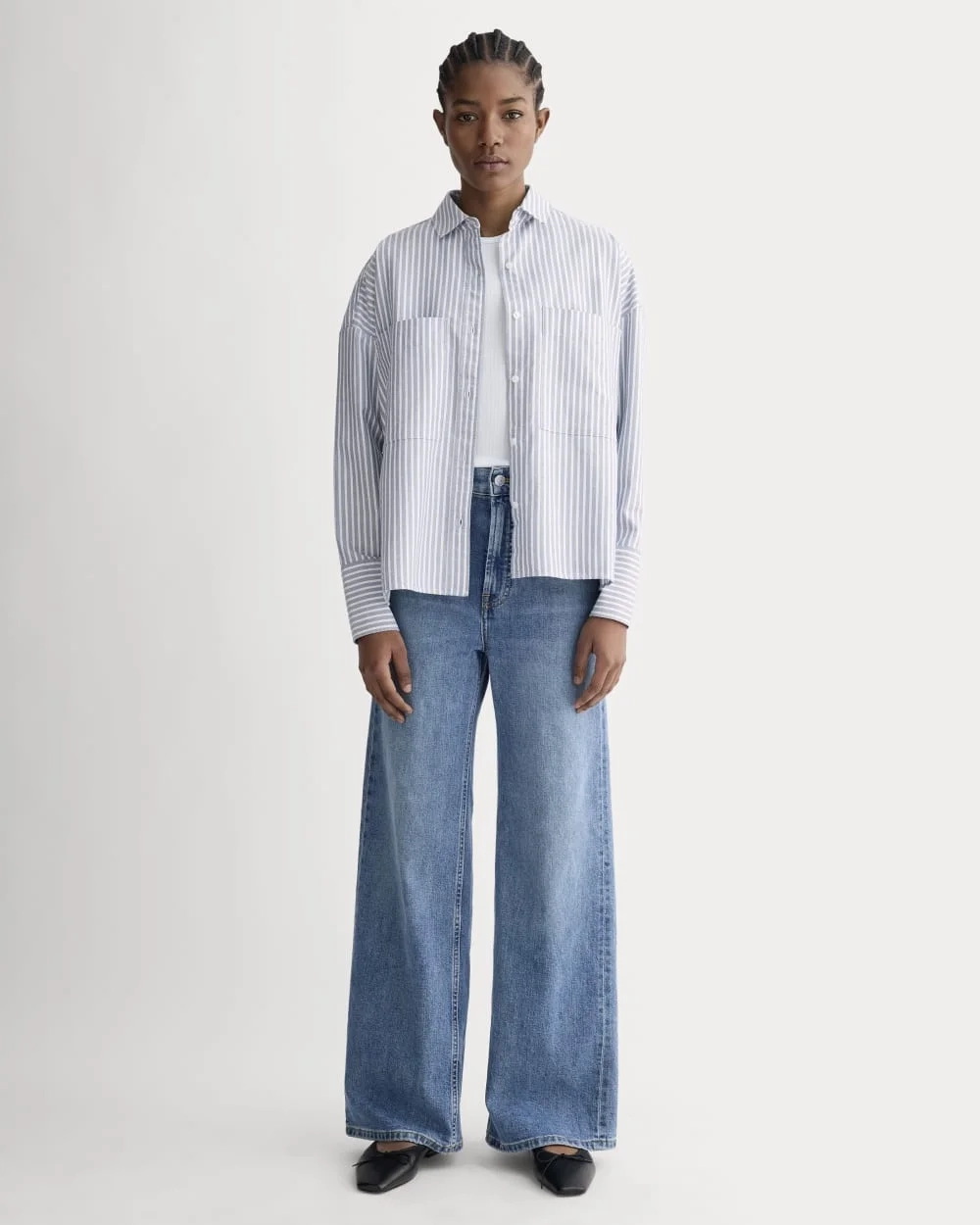 The Boxy Oxford | Bone / Mazarine Blue (2)