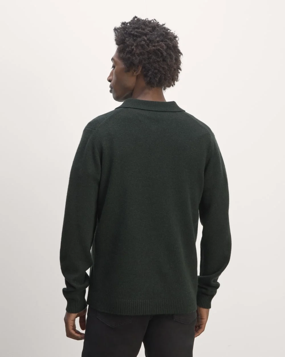 The Classic Polo in Luxe Merino | Heather Scarab Green (4)