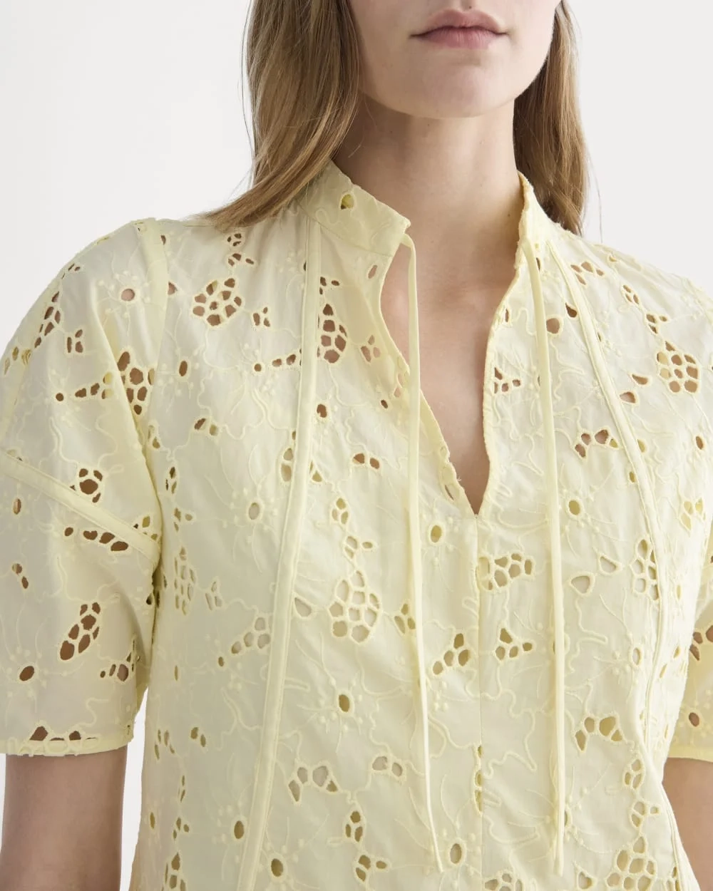The Eyelet Midi Dress | Light Yellow (2)