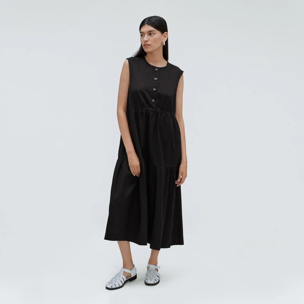The Tiered Midi Dress | Black (3)