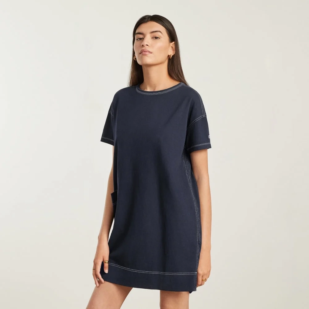 The Oversized Mariner Dress |  Navy / White (4)
